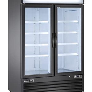 Maxx Cold MXM2-48RBHC, Double Door Merchandiser Refrigerator, Free Standing, 48 Cu. Ft. - Black