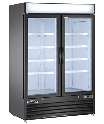 Maxx Cold MXM2-48RBHC, Double Door Merchandiser Refrigerator, Free Standing, 48 Cu. Ft. - Black