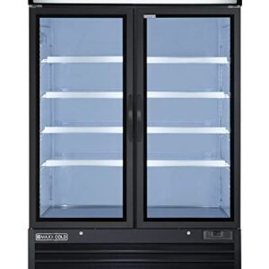 Maxx Cold MXM2-48RBHC, Double Door Merchandiser Refrigerator, Free Standing, 48 Cu. Ft. - Black