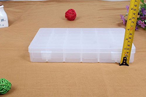 Adjustable 36 Compartment Slot Clear Plastic Storage Craft Box Organizer Container Case Tool for Jewellery Hair and Make Up Comestic Accessories