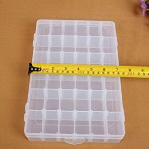 Adjustable 36 Compartment Slot Clear Plastic Storage Craft Box Organizer Container Case Tool for Jewellery Hair and Make Up Comestic Accessories