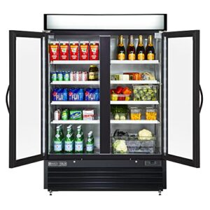 Maxx Cold MXM2-48RBHC, Double Door Merchandiser Refrigerator, Free Standing, 48 Cu. Ft. - Black