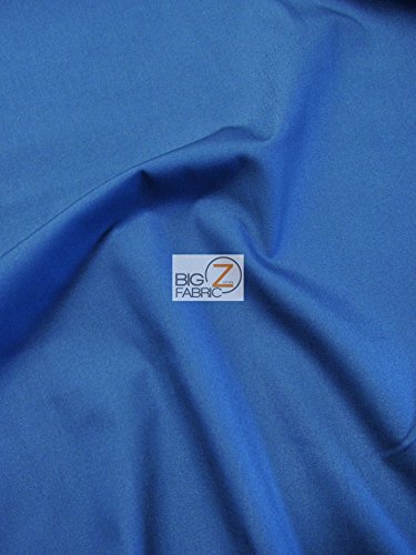 Hospital Uniform Heavyweight Solid Poly Cotton Fabric by The Yard (P176) Protective Scrubs Clothing Garments Decor (Royal Blue)