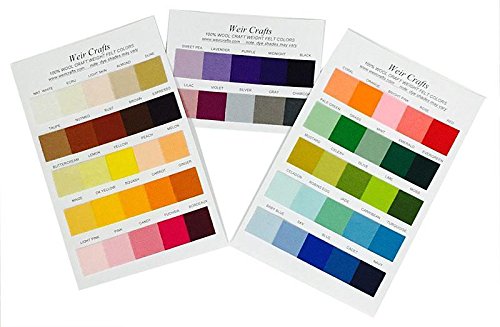 Color Card for 100% Merino Wool Craft Felt