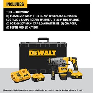 DEWALT 20V MAX* XR Rotary Hammer, SDS Plus Kit, 1-1/8-Inch (DCH293R2)