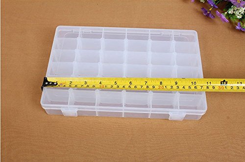 Adjustable 36 Compartment Slot Clear Plastic Storage Craft Box Organizer Container Case Tool for Jewellery Hair and Make Up Comestic Accessories