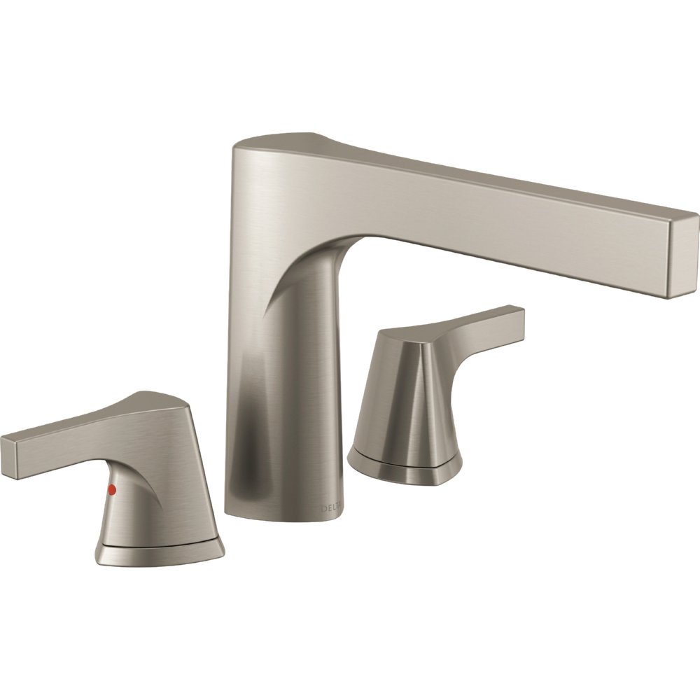 Delta Faucet Zura Roman Tub Faucet - T2774-SS - Modern Bathtub Handles & Faucet - Durable Bathroom Fixtures - Stainless (Valve Sold Separately)