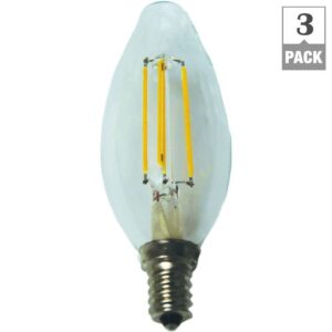 Ecosmart 40W Equivalent Soft White B11 Dimmable Filament LED Light Bulbs 3-Pack