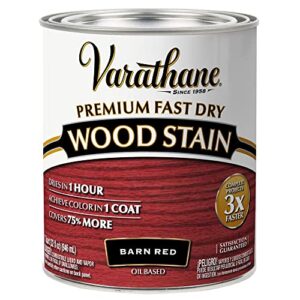 rust-oleum varathane 307414 premium fast dry wood stain, quart, barn red