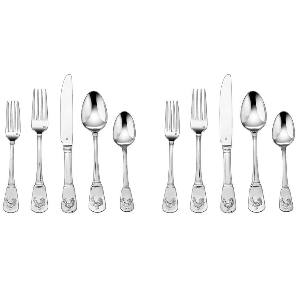 2-Pack of 20-Piece Flatware Set, French Rooster (CFE-01-FR20)