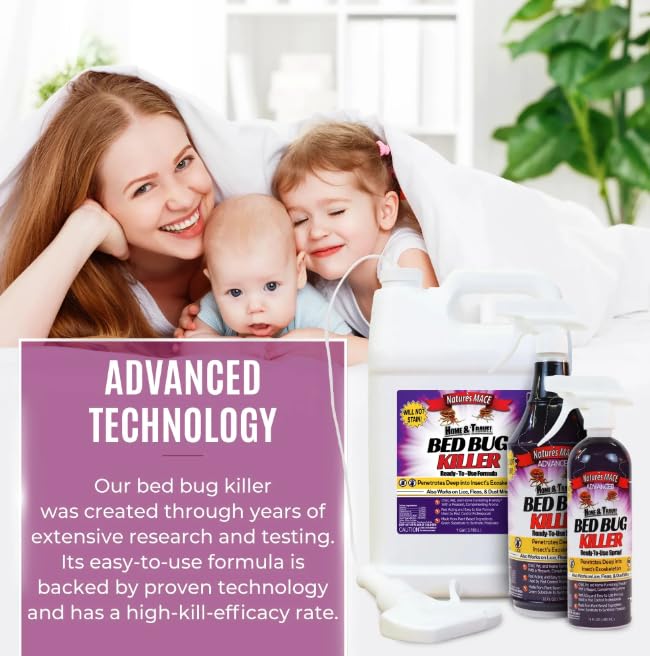 Nature’s MACE Bed Bug Killer 16oz, Kill BedBugs, Mites, Eggs, Bed BugSpray, Easy, Do-It-Yourself, Professional Bed Bug Spray, At-Home Solution, Mattress, Non-Toxic, Child & Pet Safe, Stain & Odor Free