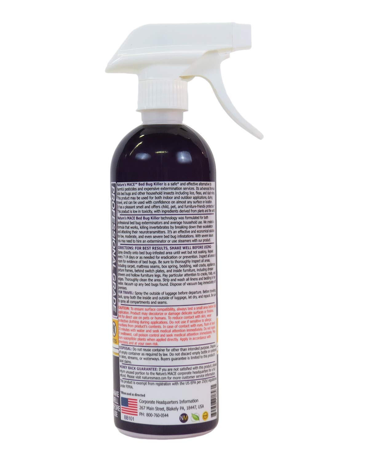 Nature’s MACE Bed Bug Killer 16oz, Kill BedBugs, Mites, Eggs, Bed BugSpray, Easy, Do-It-Yourself, Professional Bed Bug Spray, At-Home Solution, Mattress, Non-Toxic, Child & Pet Safe, Stain & Odor Free