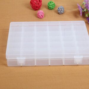 Adjustable 36 Compartment Slot Clear Plastic Storage Craft Box Organizer Container Case Tool for Jewellery Hair and Make Up Comestic Accessories