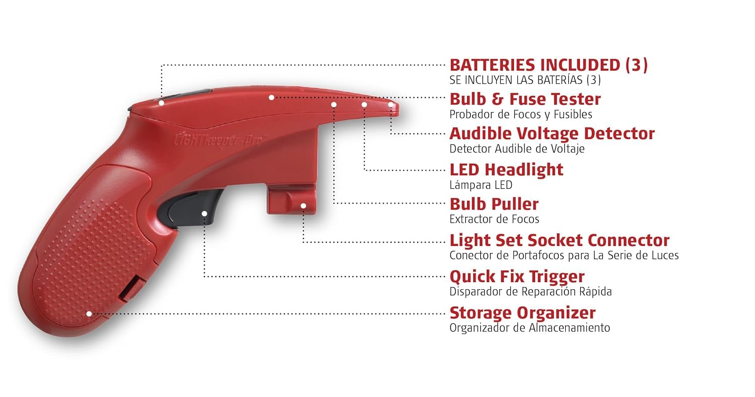 LIGHT KEEPER PRO - The Complete Tool for Repairing Incandescent Christmas Holiday Light Sets | Bonus Extra 50 Replacement Bulbs | UL Listed (#230566)