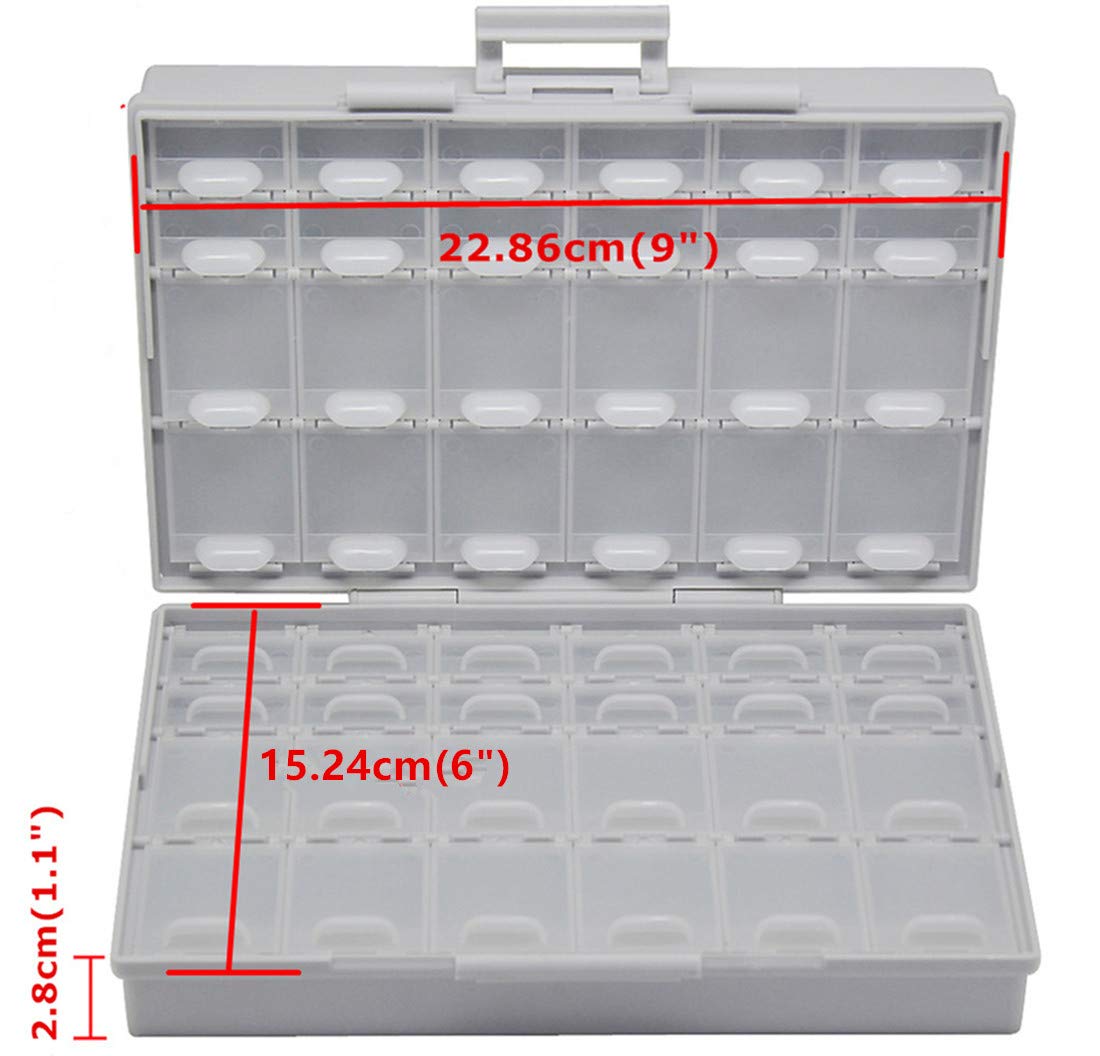 AideTek BOXALL48 48 Lids Empty Enclosure SMD SMT Organizer Size 6 inch 9 Inch Surface Mount