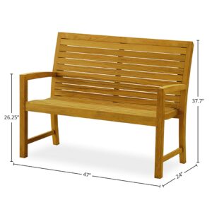 Tybee Teak Bench, Natural, 4'