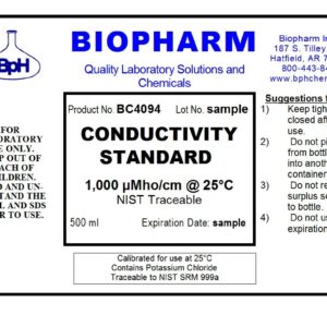 Conductivity Calibration Standard 3-Pack — 500 mL (1.06 Pint) Each: 1,000 μS, 10,000 μS and 100,000 μS