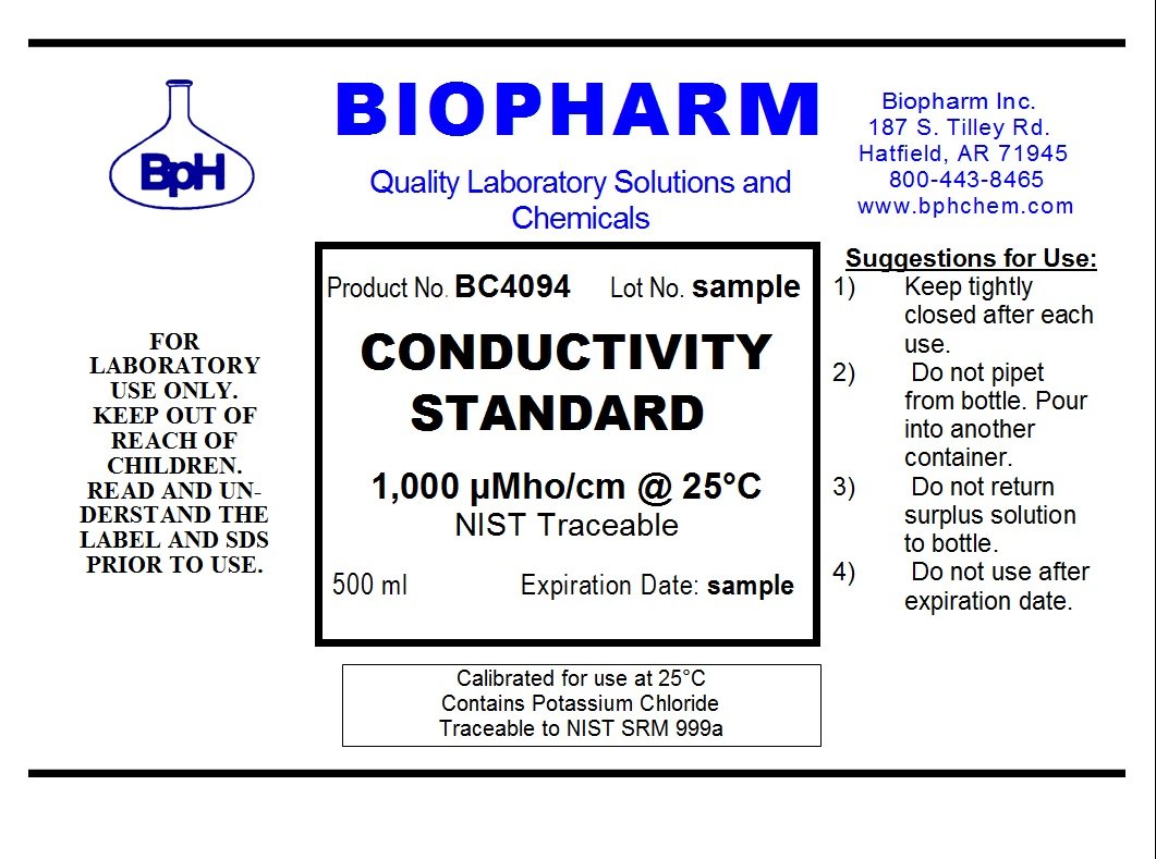 Conductivity Calibration Standard 3-Pack — 500 mL (1.06 Pint) Each: 1,000 μS, 10,000 μS and 100,000 μS