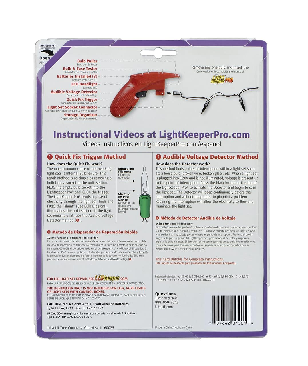 LIGHT KEEPER PRO - The Complete Tool for Repairing Incandescent Christmas Holiday Light Sets | Bonus Extra 50 Replacement Bulbs | UL Listed (#230566)