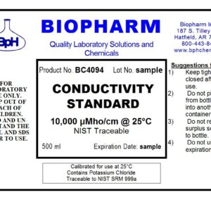 Conductivity Calibration Standard 3-Pack — 500 mL (1.06 Pint) Each: 1,000 μS, 10,000 μS and 100,000 μS