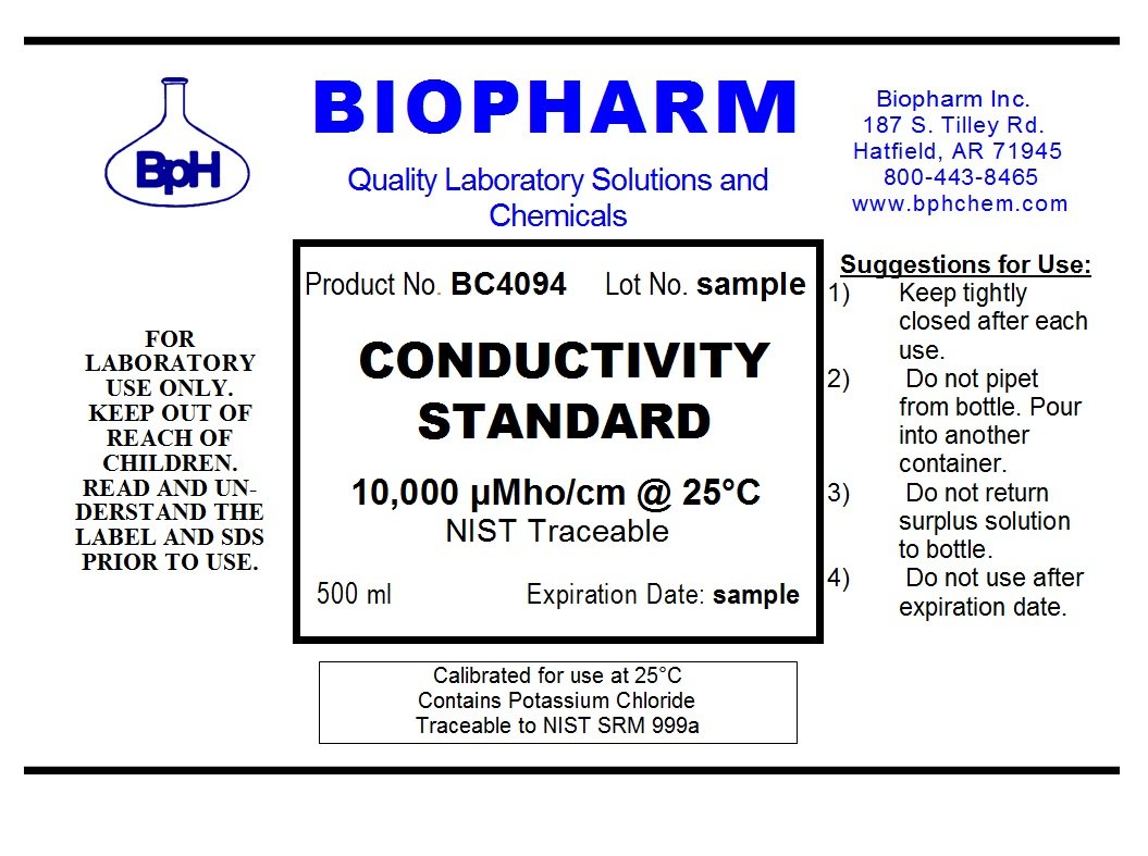 Conductivity Calibration Standard 3-Pack — 500 mL (1.06 Pint) Each: 1,000 μS, 10,000 μS and 100,000 μS