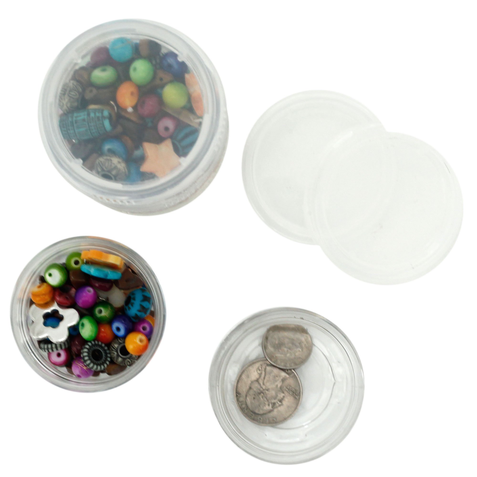 Paylak Storage Containers Stackable Interlocking Detachable 5 For Beads Crafts Medicine Small Items 2" Round