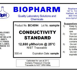 Conductivity Calibration Standard 3-Pack — 500 mL (1.06 Pint) Each: 84 μS, 1,413 μS and 12,880 μS