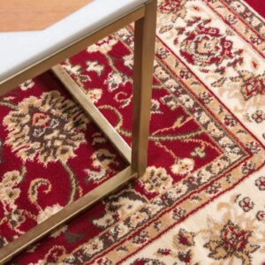 Unique Loom Sialk Hill Collection Area Rug - Washington (4' 1" x 6' 1" Rectangle Burgundy/Cream)