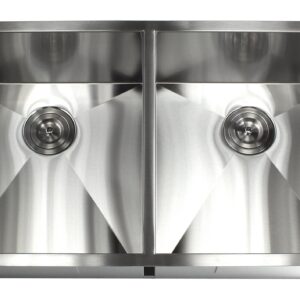 37 Inch Zero Radius Design 16 Gauge Undermount Double 5050 Bowl Stainless Steel Kitchen Sink Premium Package