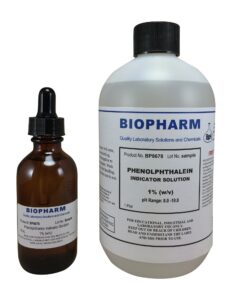 phenolphthalein ph indicator 1% solution — one 500 ml (1.06 pint) bottle plus 1 dropper bottle containing 50 ml of solution