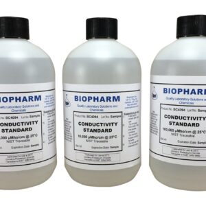 Conductivity Calibration Standard 3-Pack — 500 mL (1.06 Pint) Each: 1,000 μS, 10,000 μS and 100,000 μS