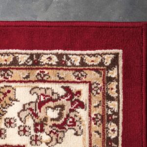 Unique Loom Sialk Hill Collection Area Rug - Washington (4' 1" x 6' 1" Rectangle Burgundy/Cream)