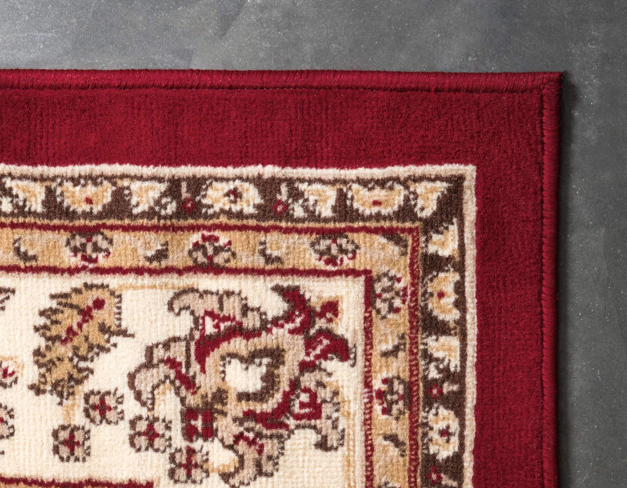 Unique Loom Sialk Hill Collection Area Rug - Washington (4' 1" x 6' 1" Rectangle Burgundy/Cream)