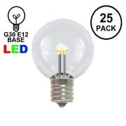 Novelty Lights G30 LED Decorative Bulbs for Outdoor Lights, Patio Decor LED Bulbs with E12 Screw Base, Warm White, String Lights (25 Pack)