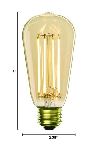 Bulbrite LED ST18 Dimmable Medium Screw Base (E26) Light Bulb, 60 Watt Equivalent, 2200K, Antique