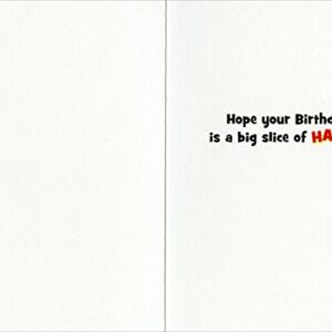 Dog With Cheesy Pizza Slice - Avanti Funny Bulldog Birthday Card