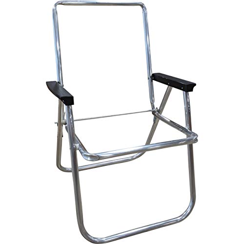 Lawn Chair USA Classic Lightweight Folding Lawn Chair Frame, Durable Rust Free Aluminum Frame, Handmade in USA, DIY Crafts for Adults (Black Arms)