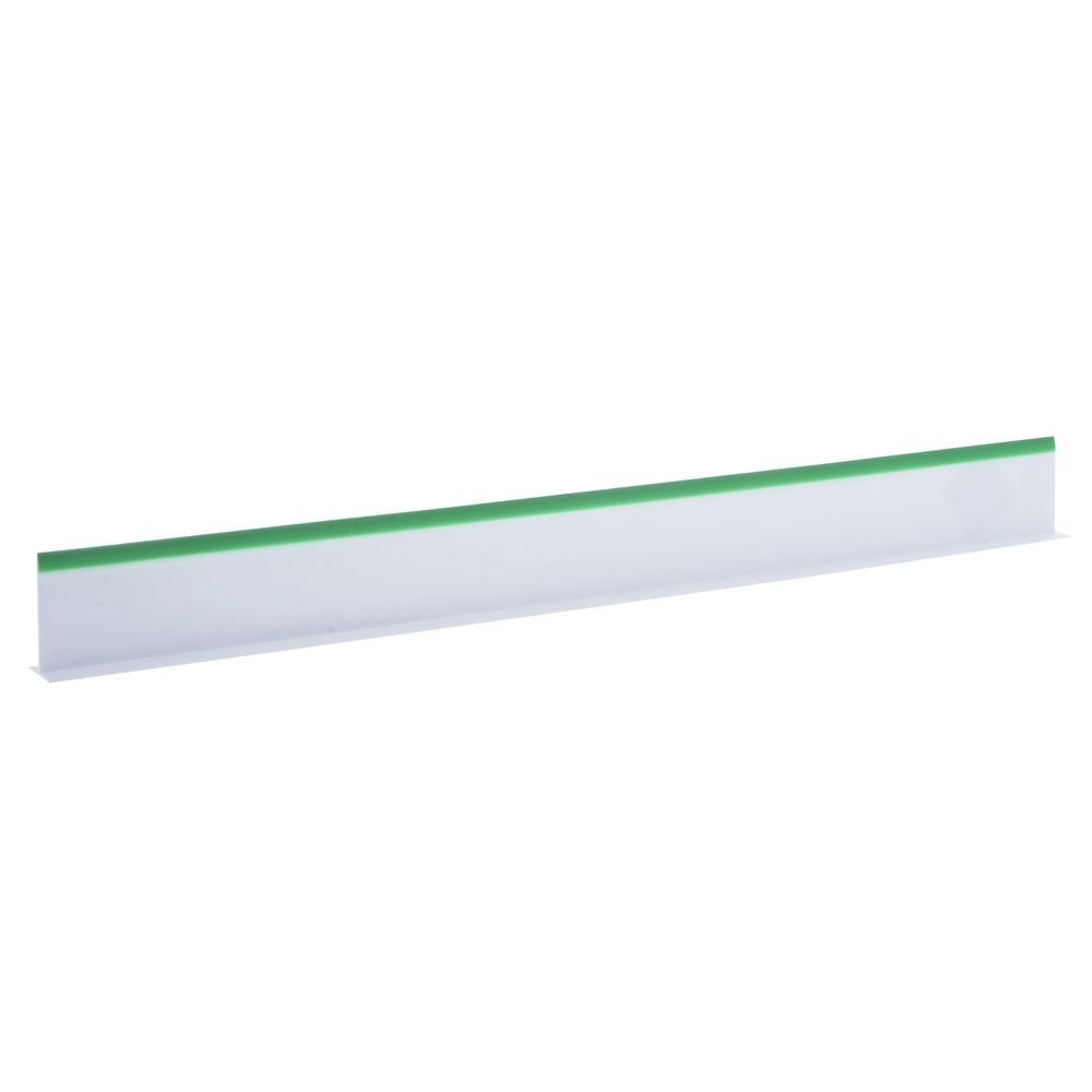 Produce Divider White with Green Trim Plastic Shelf Divider - 30"L x 3"H