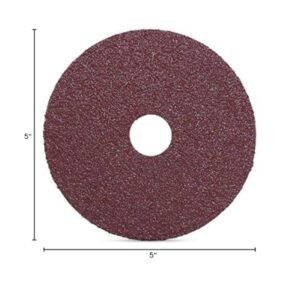 BHA Aluminum Oxide Resin Fiber Sanding and Grinding Discs, 5” x 7/8”, 36 Grit - 25 Pack