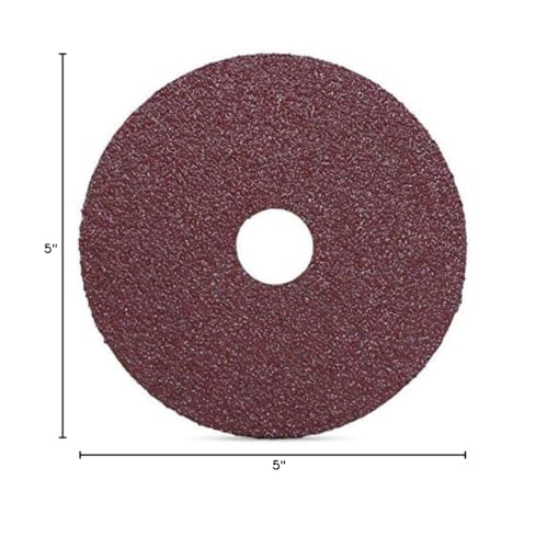 BHA Aluminum Oxide Resin Fiber Sanding and Grinding Discs, 5” x 7/8”, 36 Grit - 25 Pack