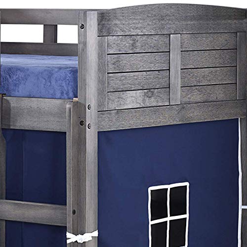 Donco Kids Louvered Low Loft with Blue Tent, Twin