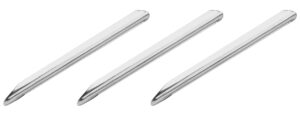 eisco 3pk spatula scoops, 6.3" - stainless steel, polished - semi-circular cross section - rounded end & pointed end