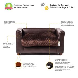 Keet Fluffy Deluxe Pet Bed Sofa Chocolate Small