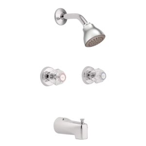 moen 2982ep chateau two-handle tub and eco-performance shower faucet valve included, chrome