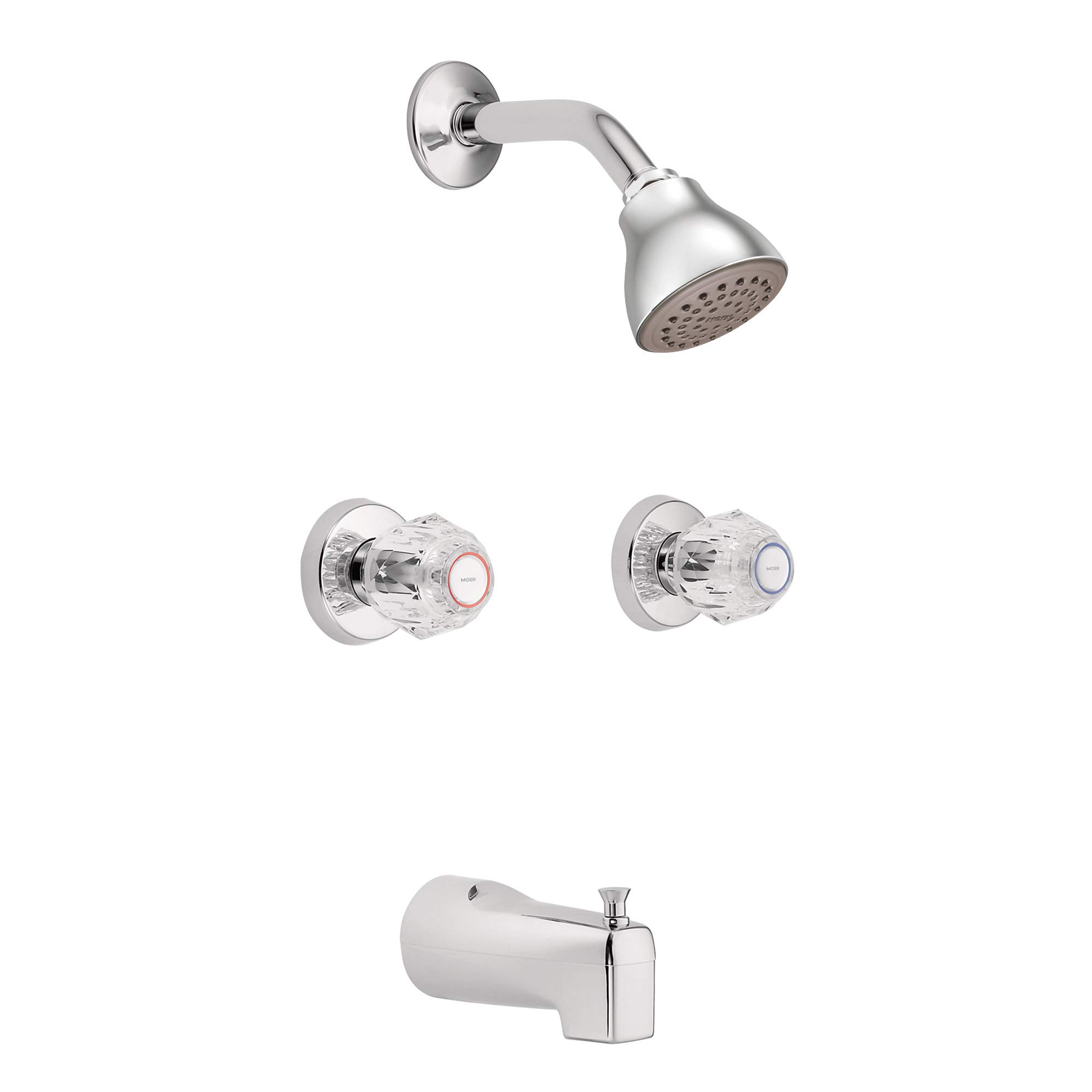 Moen 2982EP Chateau Two-Handle Tub and Eco-Performance Shower Faucet Valve Included, Chrome