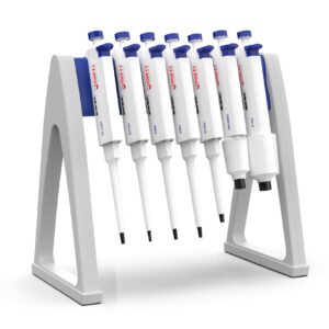 four e's scientific laboratory pipette stand, plastic linear pipettor holder micropipette rack, hold up to 7-8 pipettes (pipettes not included)