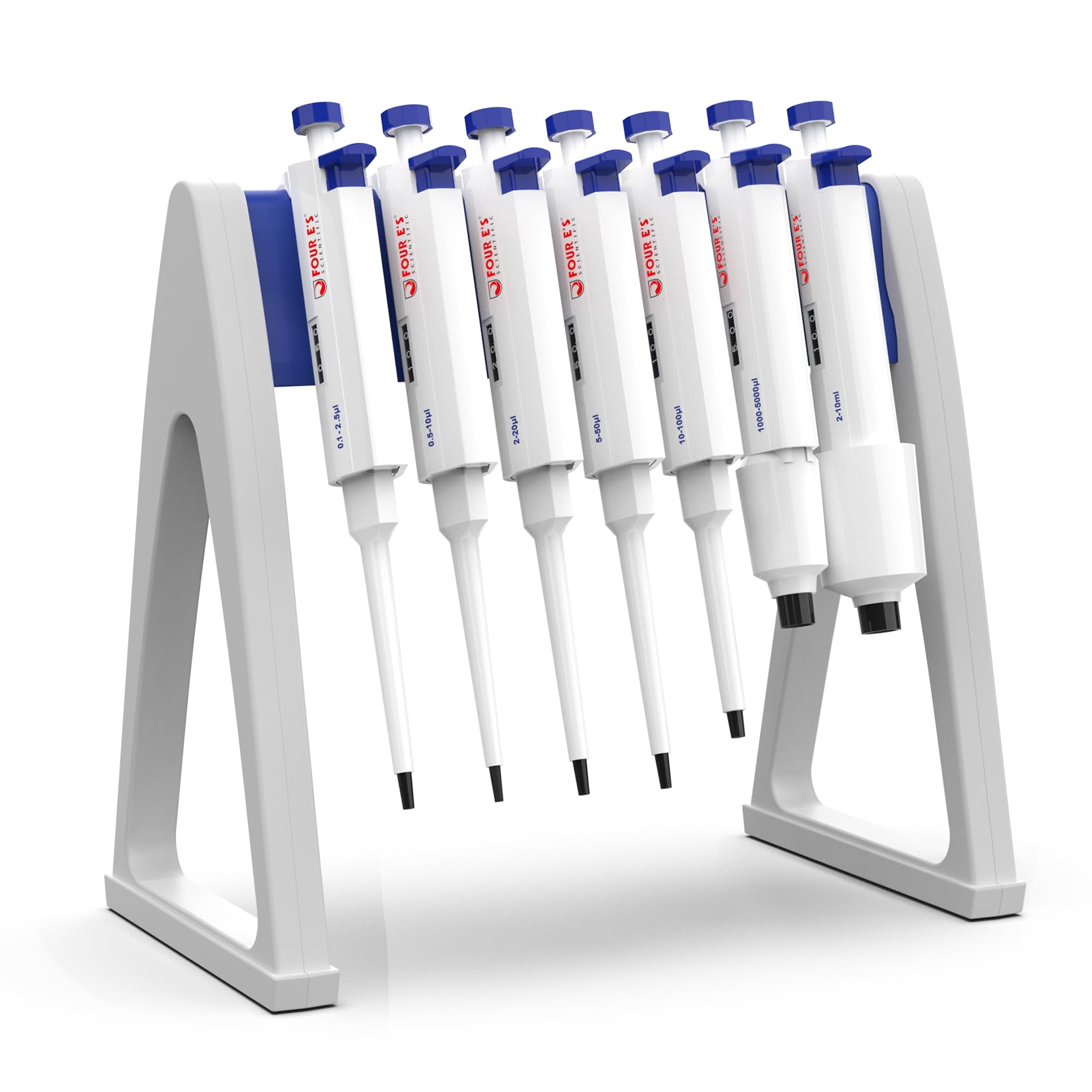 FOUR E'S SCIENTIFIC Laboratory Pipette Stand, Plastic Linear Pipettor Holder Micropipette Rack, Hold Up to 7-8 Pipettes (Pipettes Not Included)