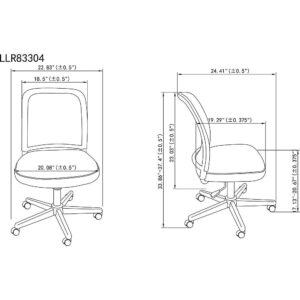 Lorell LLR83304 Mesh Armless Mid-Back Task Chair