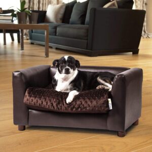 Keet Fluffy Deluxe Pet Bed Sofa Chocolate Small