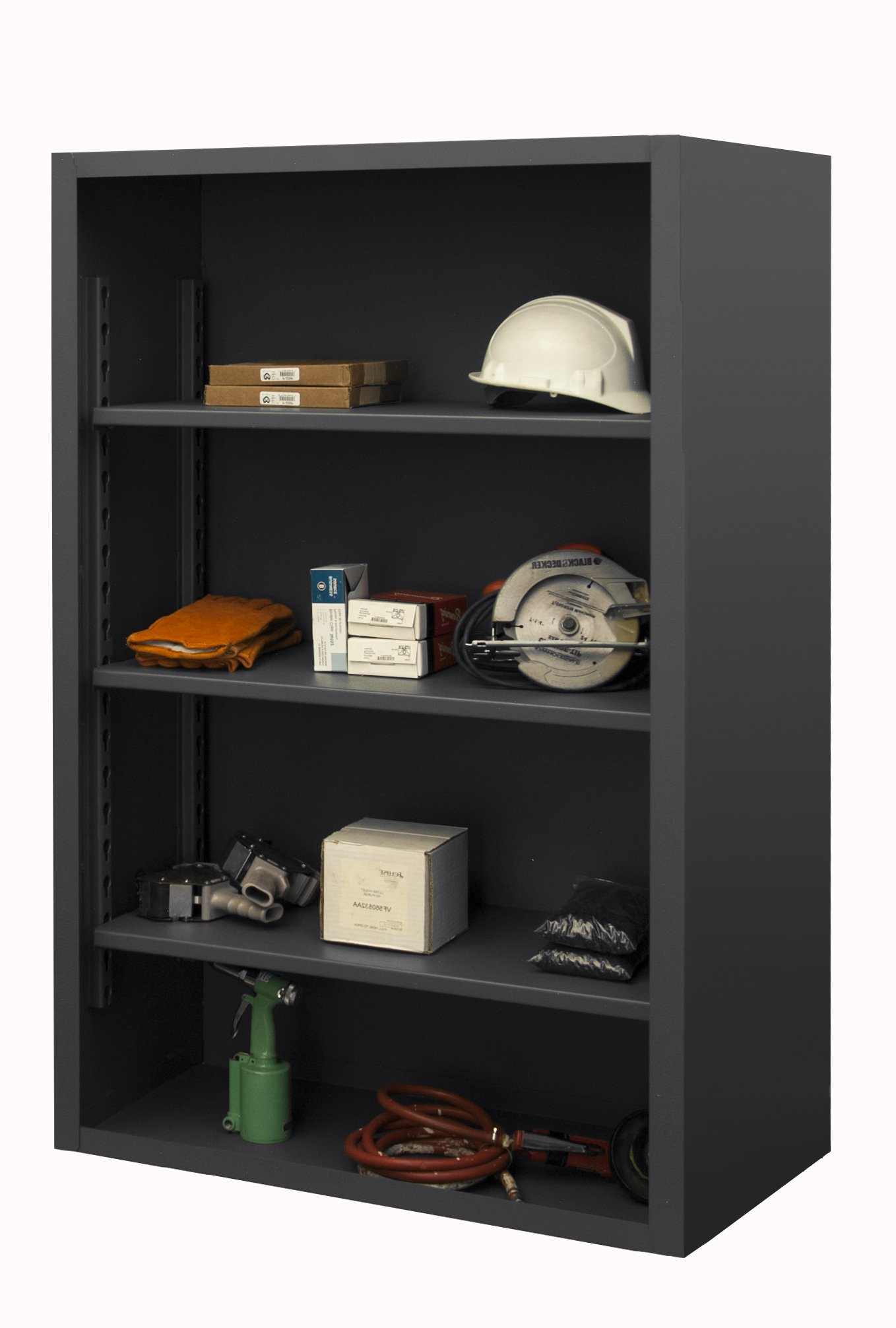 Durham 5006-3S-95 Heavy Duty 12 Gauge Enclosed Shelving, 3 Shelves, 50, 48" Wide, 18" x 48" x 60", Gray